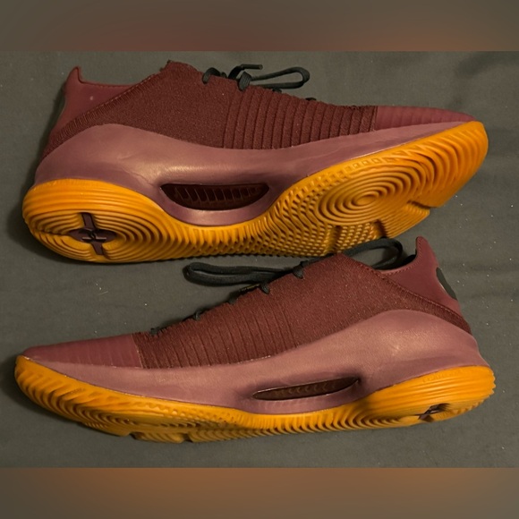 Under Armour Steph Curry 4 Low Merlot Size 14 New With Box (No Lid) - Picture 3 of 10